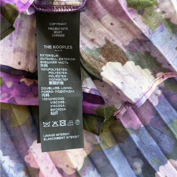 NWT The Kooples Multicolor Floral Dress, Size 0 - Picture 9 of 9